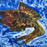 Acryl schilderij, Maya Wildevuur, Vis